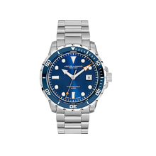 Laden Sie das Bild in den Galerie-Viewer, Abeler & Söhnle Herrenarmbanduhr mit blauem Zifferblatt und 20 bar wasserdicht