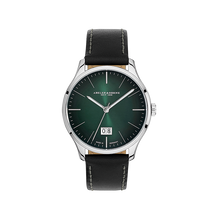 Laden Sie das Bild in den Galerie-Viewer, Abeler & Söhne Herrenarmbanduhr Lederband und dunkelgrünem Zifferblatt