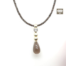 Laden Sie das Bild in den Galerie-Viewer, Halskette in Rauchquarz mit Diamant von Sharvin