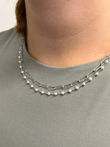 Double Layer Halskette mit Perlen