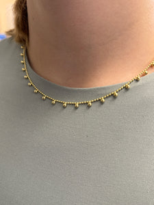 Kugelkette silber-vergoldet mit vielen Kügelchen